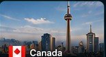 Toronto skyline with a Canadian flag label